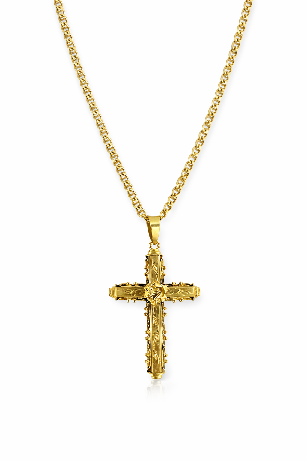 Cristo Rosas Chapa de Oro