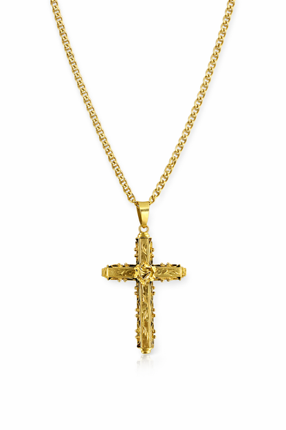 Cristo Rosas Chapa de Oro