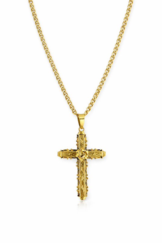 Cristo Rosas Chapa de Oro